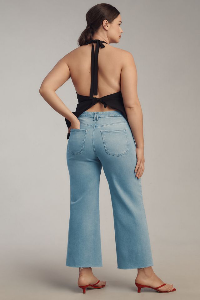 Good American Good Waist High-Rise Palazzo Crop Jeans #6