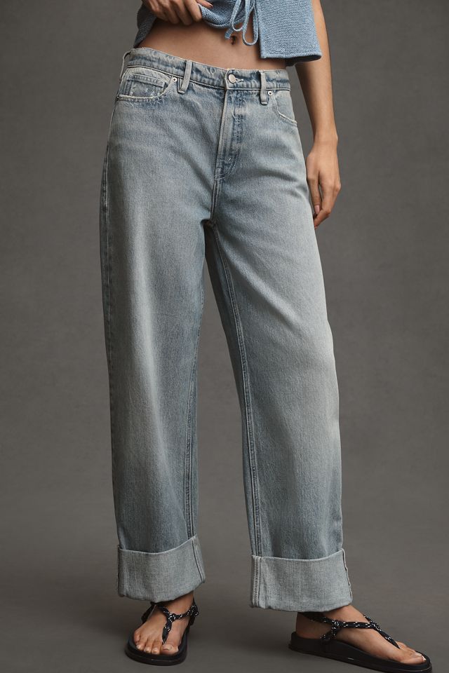 Good American Good Barrel Cuffed High-Rise Relaxed Tapered Jeans #1