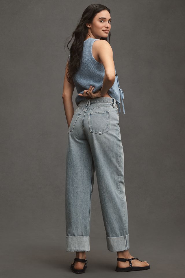 Good American Good Barrel Cuffed High-Rise Relaxed Tapered Jeans #2
