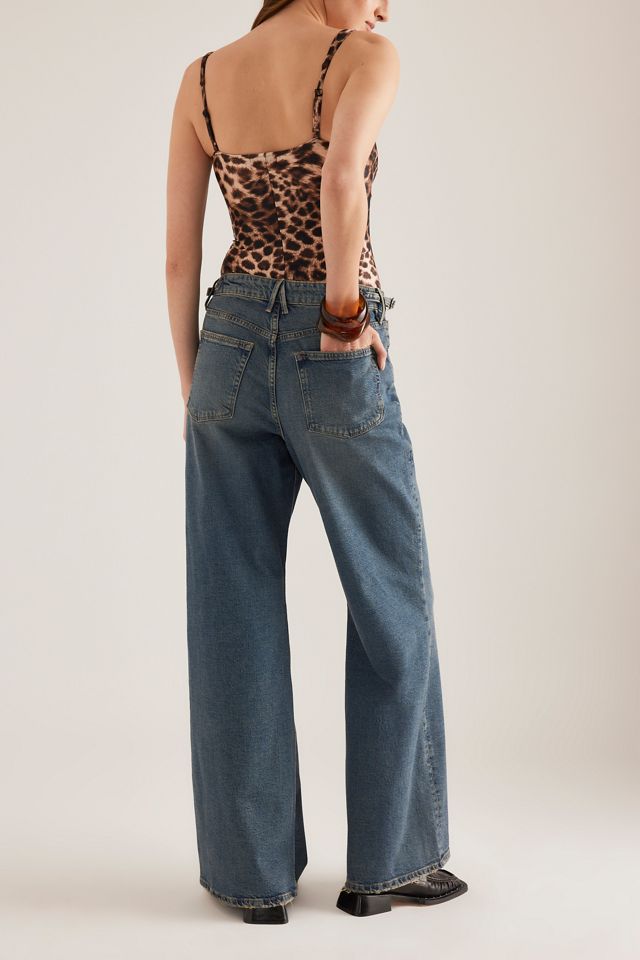 Good American Good Ease Verstellbare Tab Mid-Rise Relaxed Jeans #1