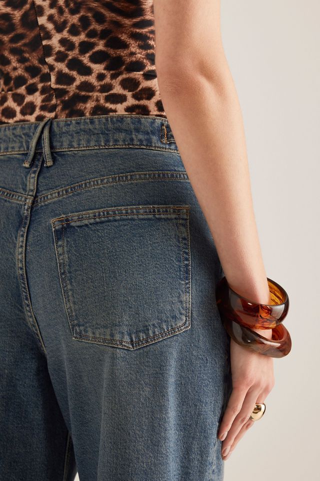 Good American Good Ease Verstellbare Tab Mid-Rise Relaxed Jeans #4