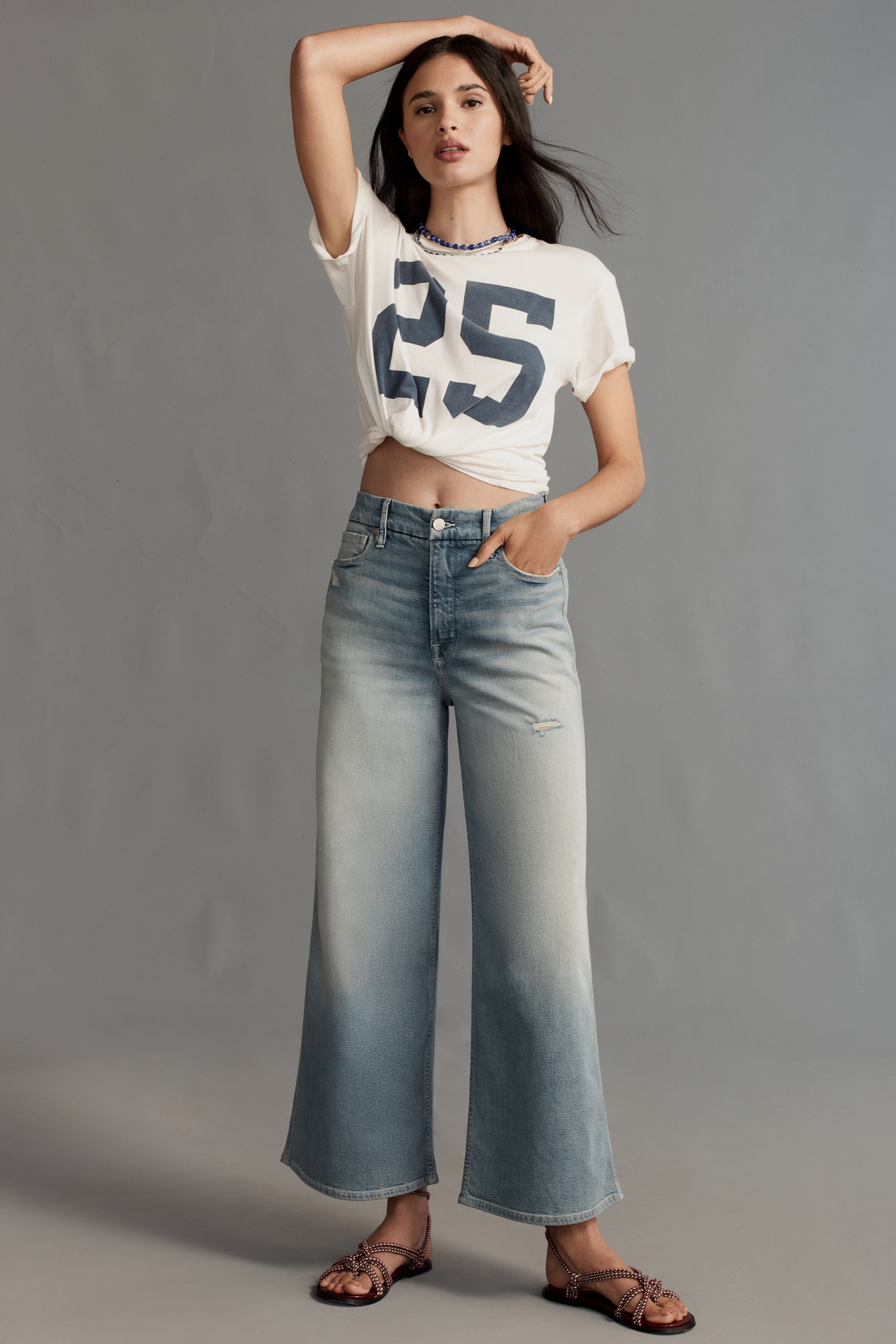 Good American Skate High-Rise Crop Wide-Leg Jeans