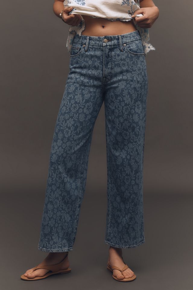 Good American Good Waist Palazzo High-Rise Crop Jeans #1