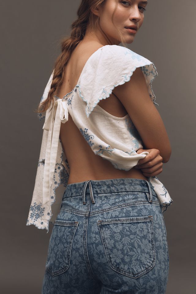 Good American Good Waist Palazzo High-Rise Crop Jeans #3