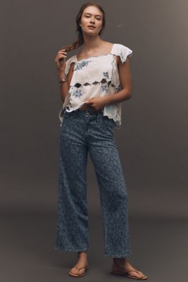 Good American Good Waist Palazzo High-Rise Crop Jeans