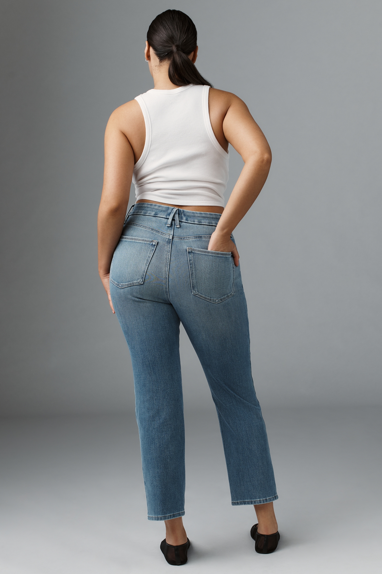 Good American Legs High-Rise Straight-Leg Jeans