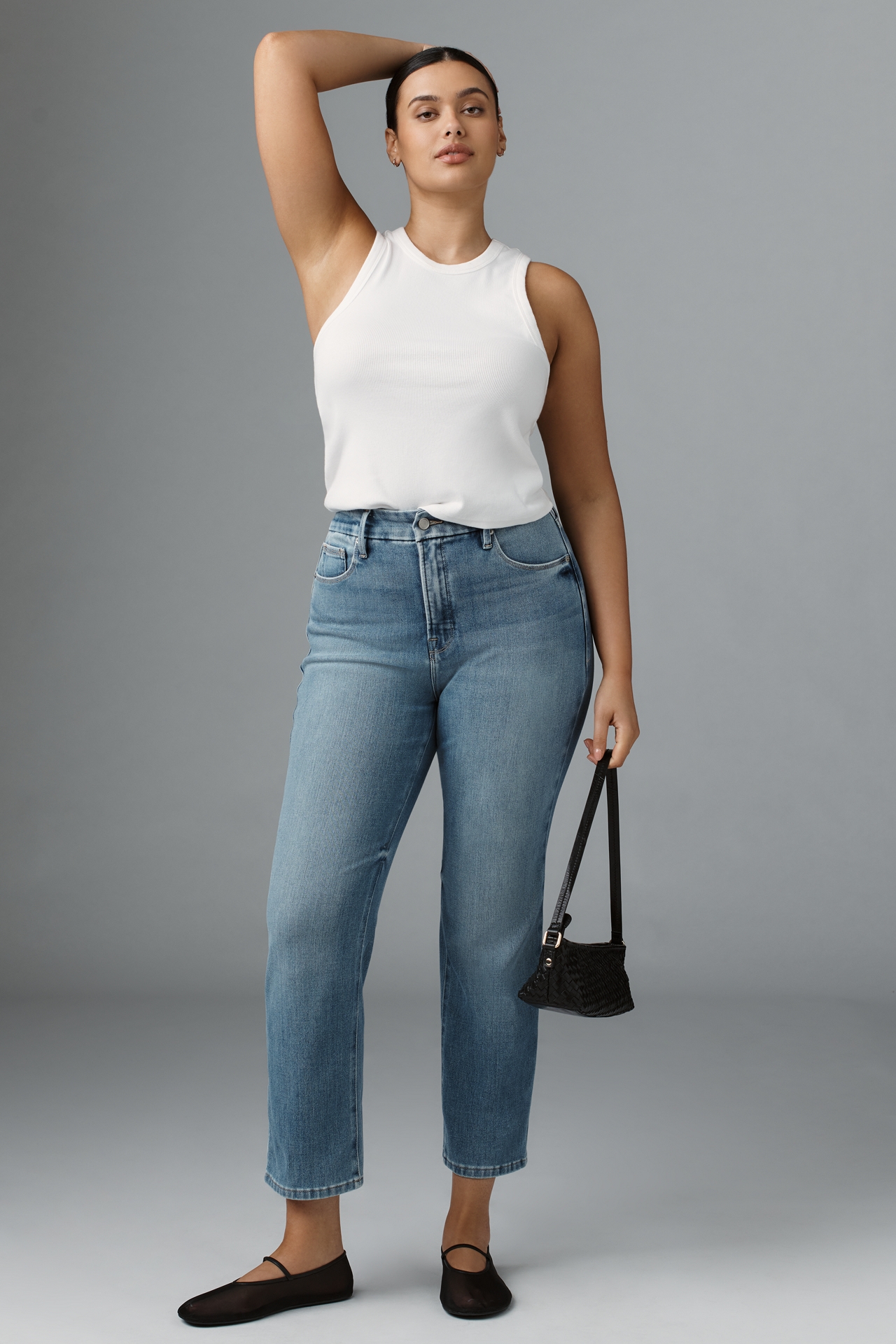 Good American Legs High-Rise Straight-Leg Jeans