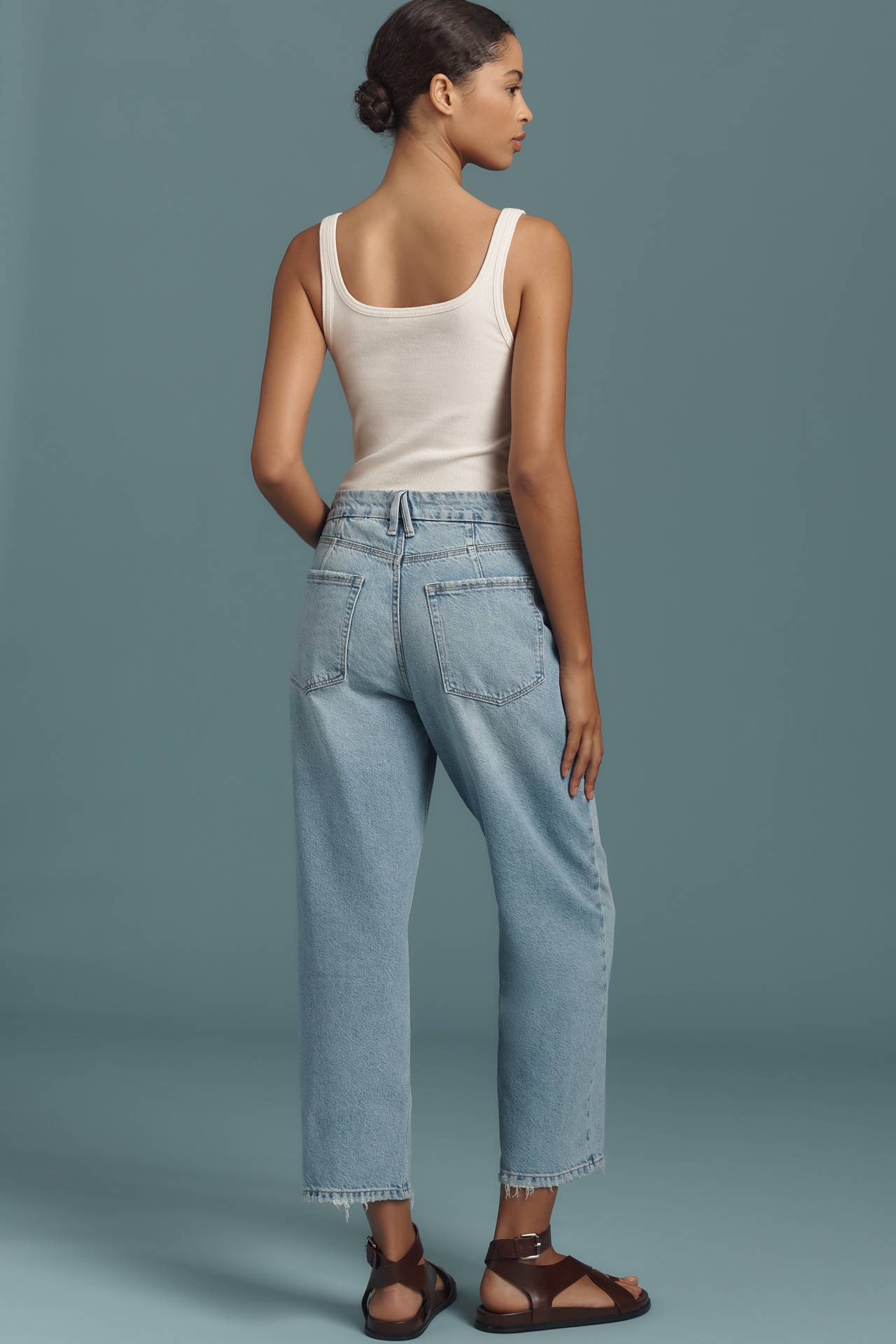 Good American 90's Mid-Rise Crop Straight-Leg Jeans
