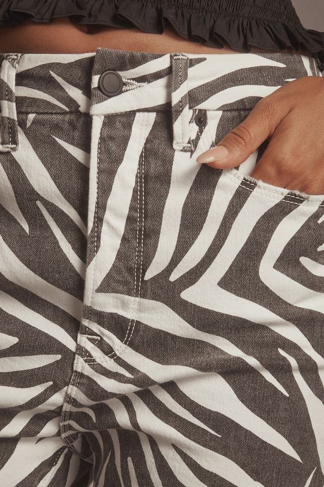 Good American Good Icon High-Rise Straight-Leg Zebra Jeans #2