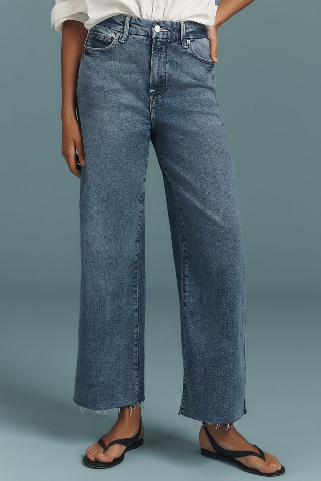 Good American Good Skate High-Rise Crop Wide-Leg Jeans #1
