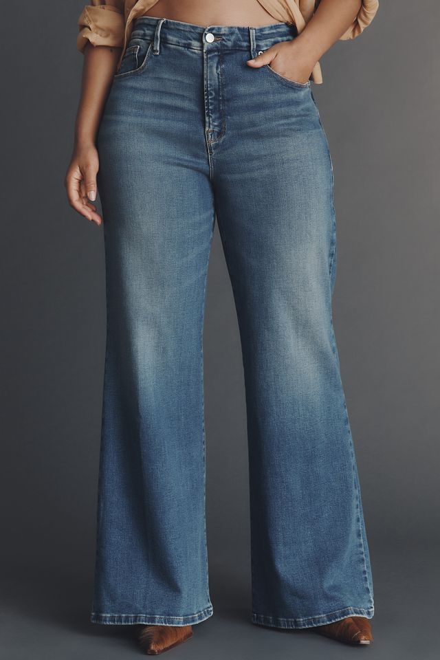 Good American Soft Tech Good Waist High-Rise Palazzo Jeans #5