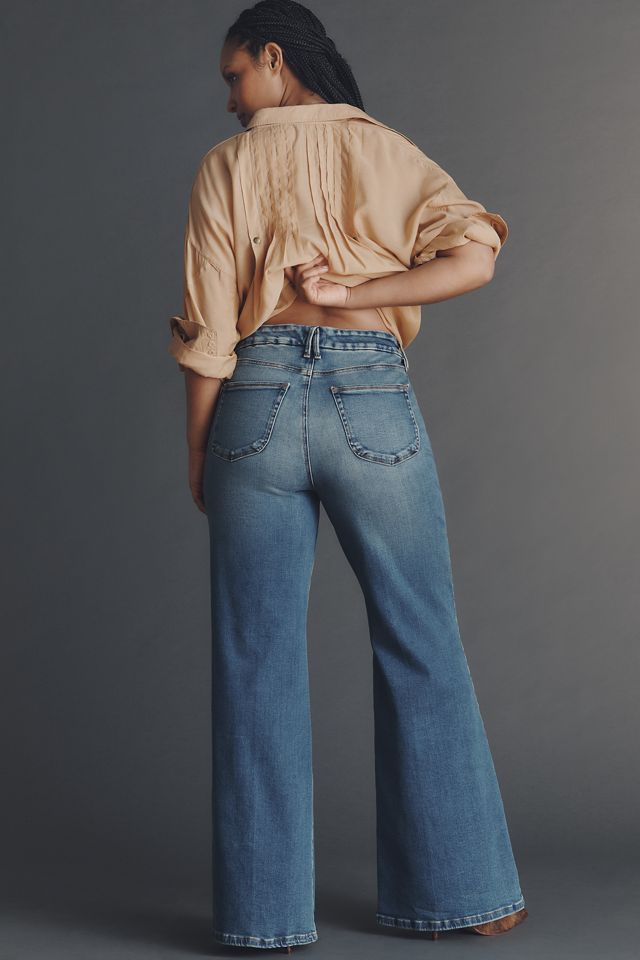Good American Soft Tech Good Waist High-Rise Palazzo Jeans #6