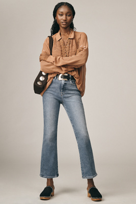 Good American Good Legs Crop Mid-rise Mini Bootcut Jeans In Blue