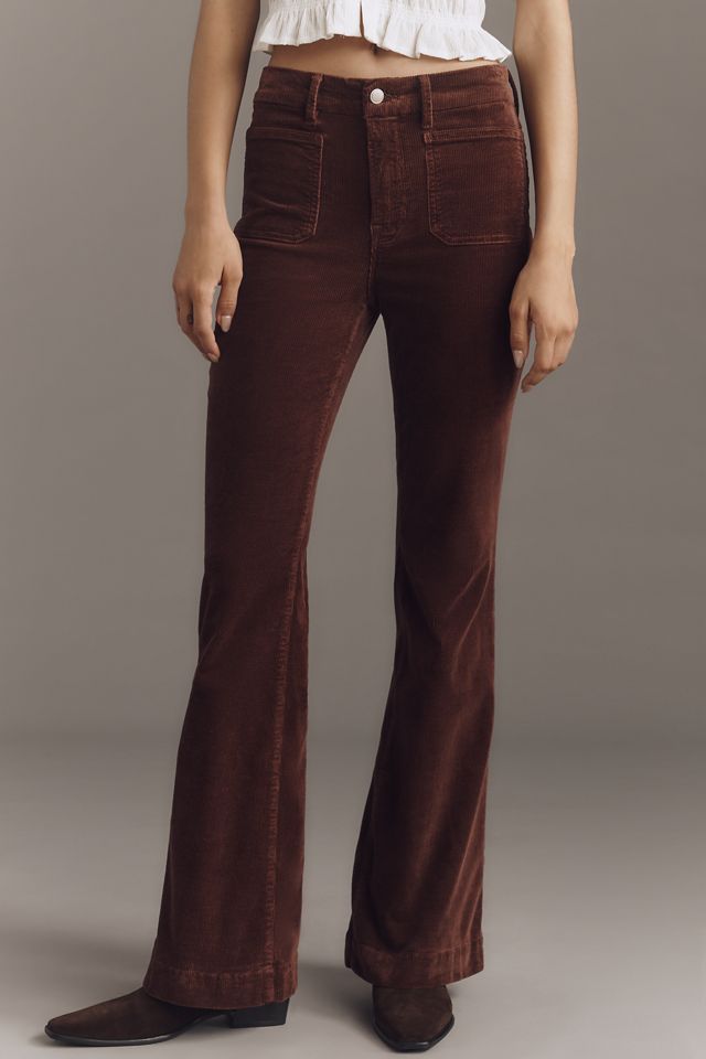 Good American Good Legs Corduroy Mid-Rise Flare Jeans #1