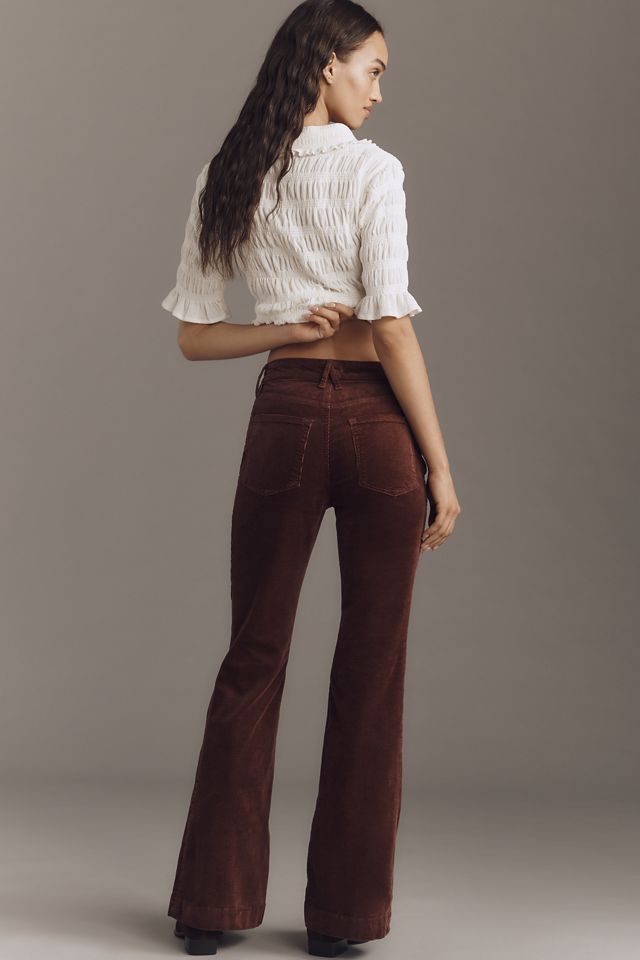 Good American Good Legs Corduroy Mid-Rise Flare Jeans #2