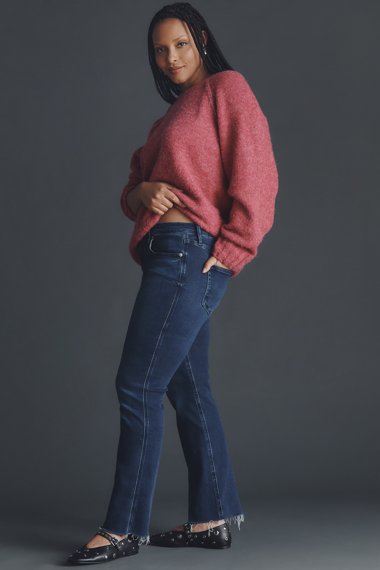 Good American Soft Tech Standard Kick-Flare Jeans