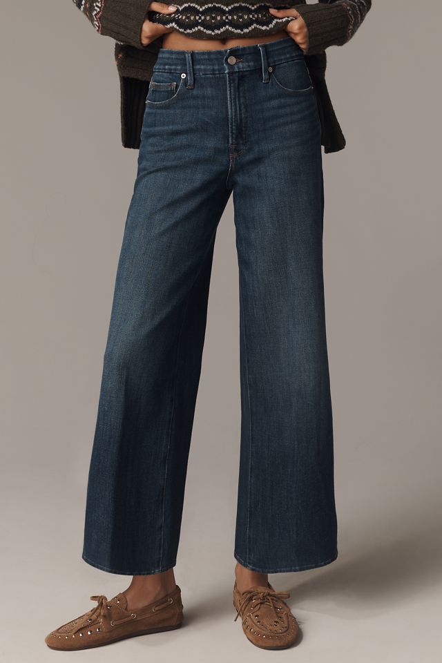 Good American Soft Tech Good Waist Palazzo Crop Jeans #1