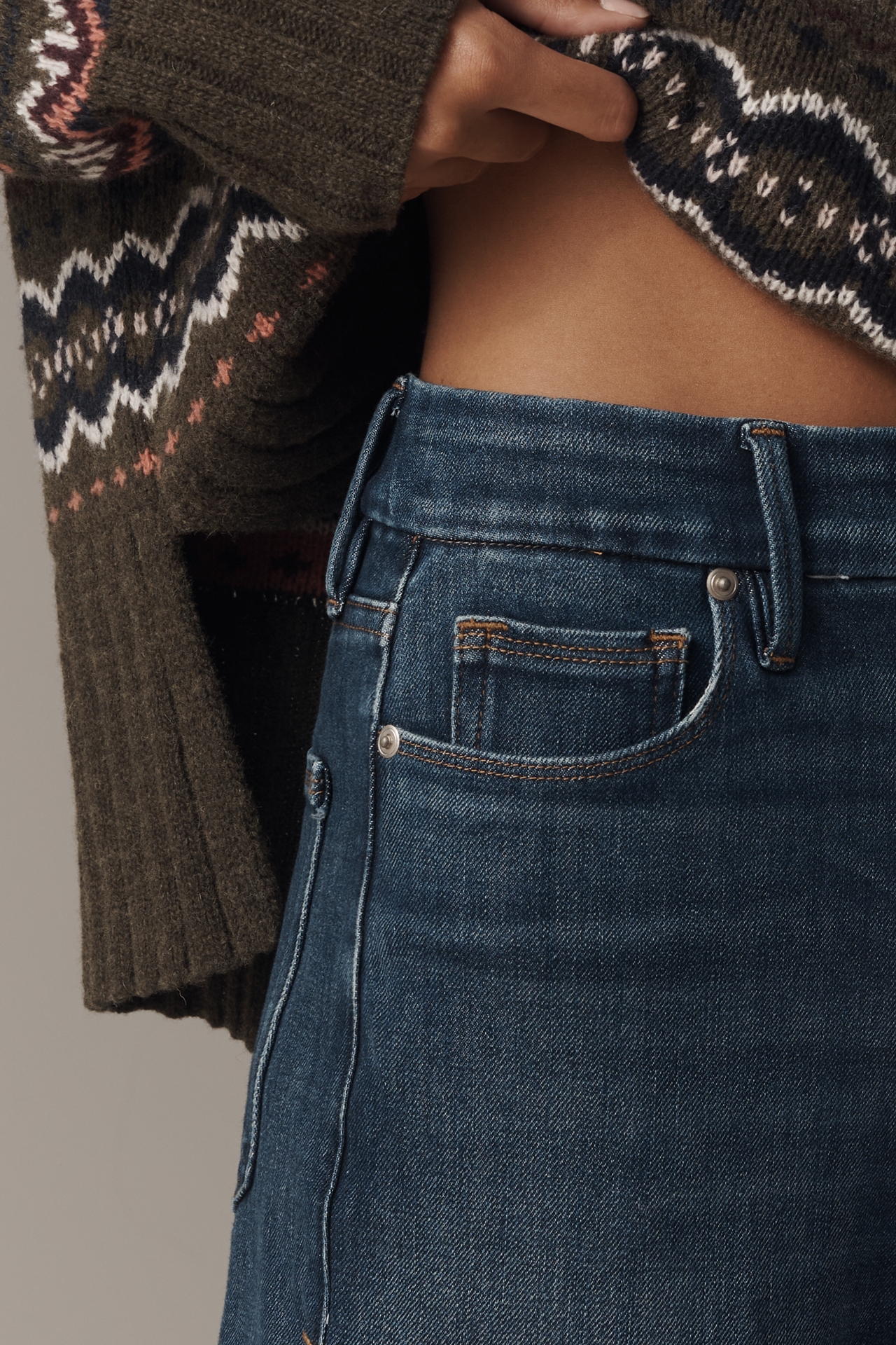 Good American Soft Tech Waist Palazzo Crop Jeans
