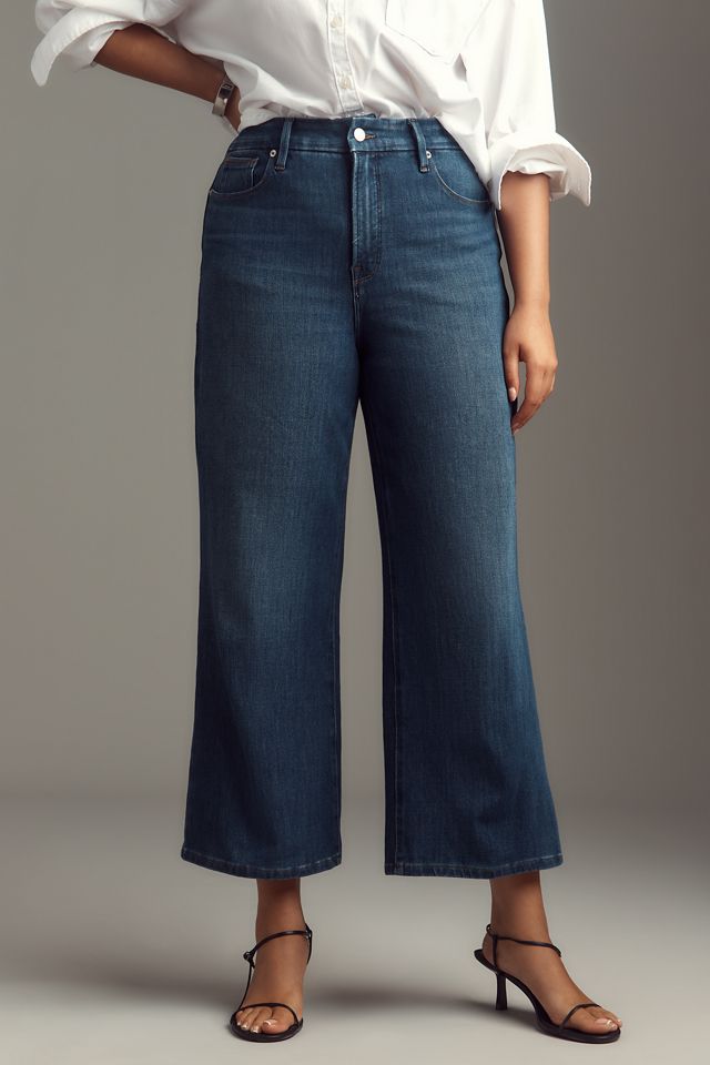 Good American Soft Tech Good Waist Palazzo Crop Jeans #5
