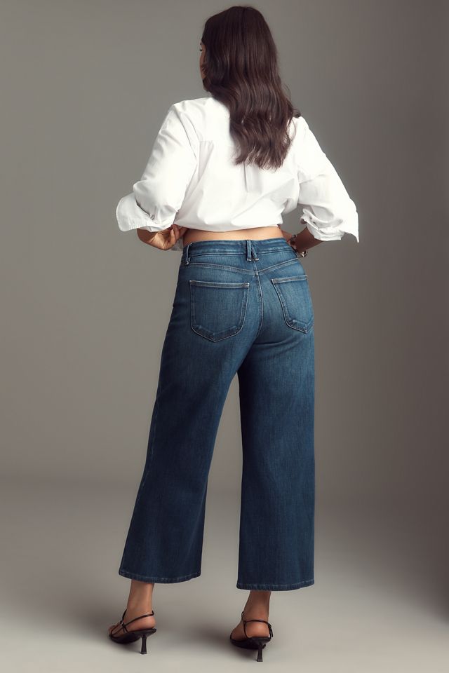 Good American Soft Tech Good Waist Palazzo Crop Jeans #6
