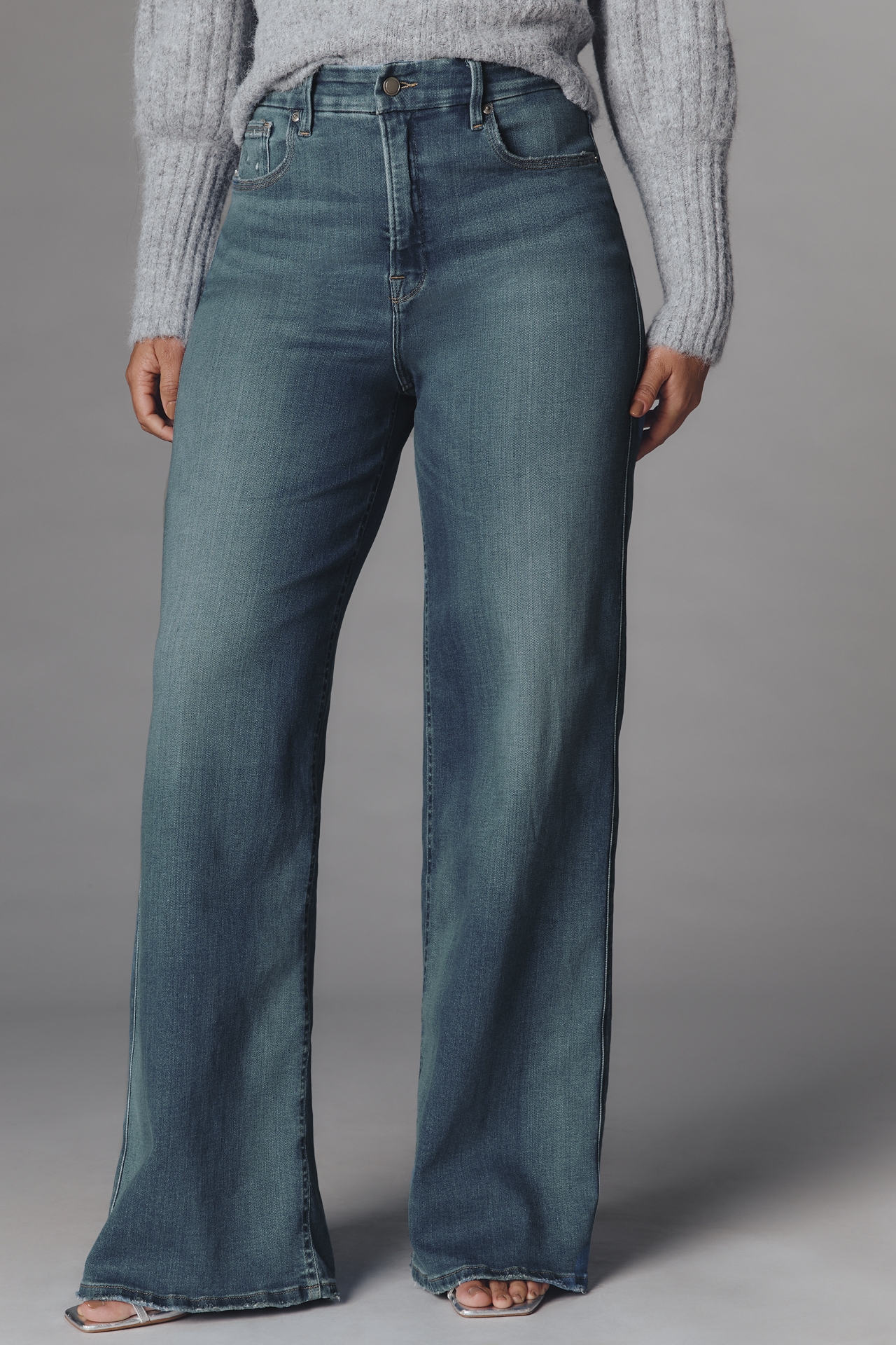 Good American Soft Tech Skate Wide-Leg Jeans
