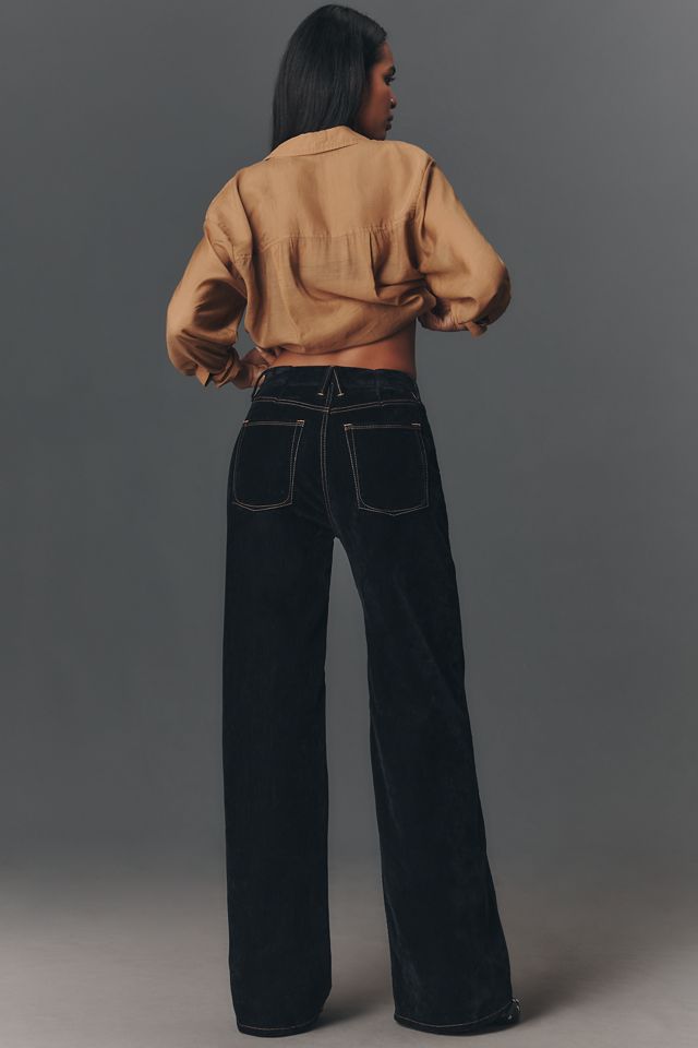 Good American Good Skate Velvet High-Rise Wide-Leg Jeans #2