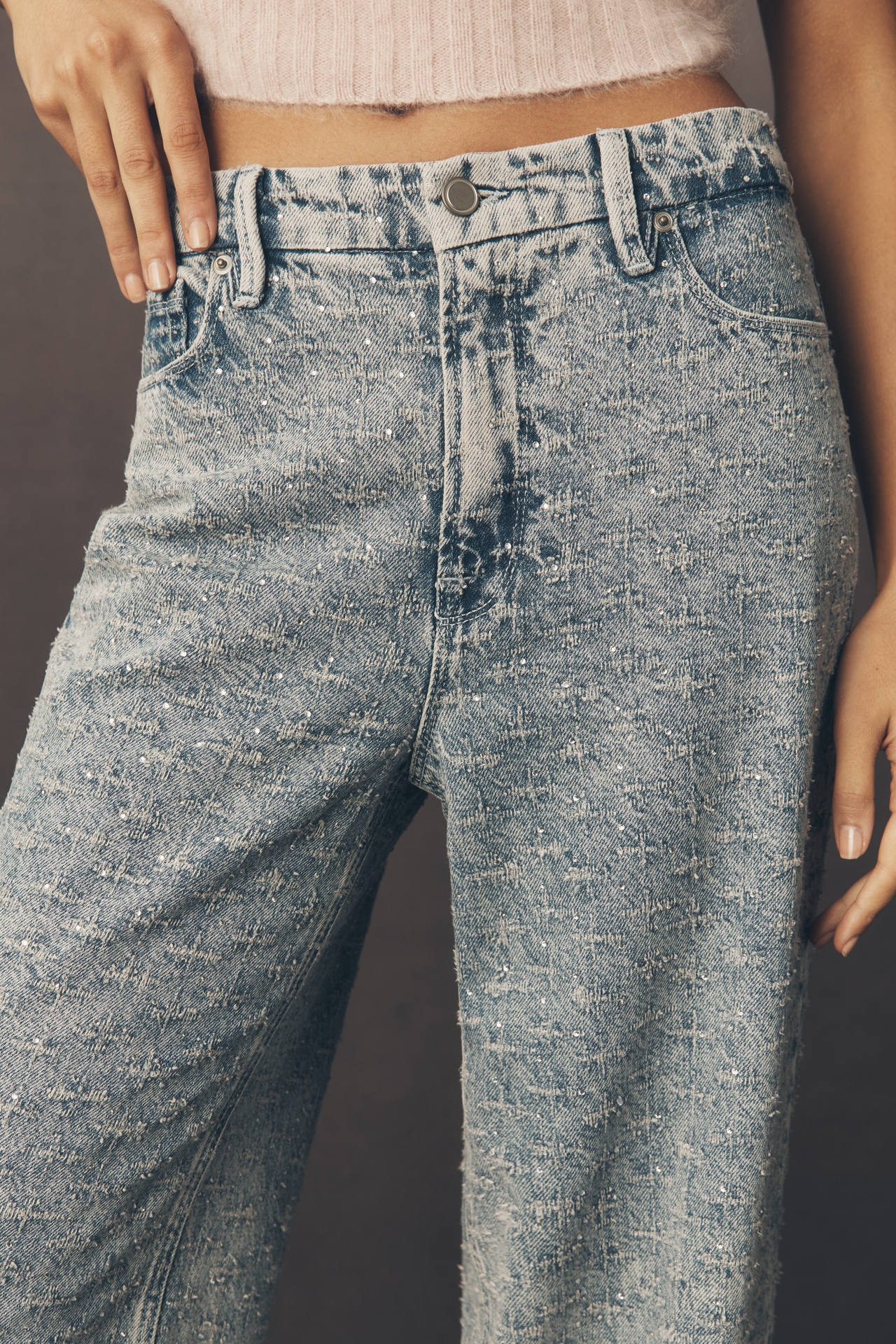 Good American Skate High-Rise Crystal Jeans