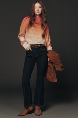 Good American Good Petite High-rise Flare Jeans In Blue