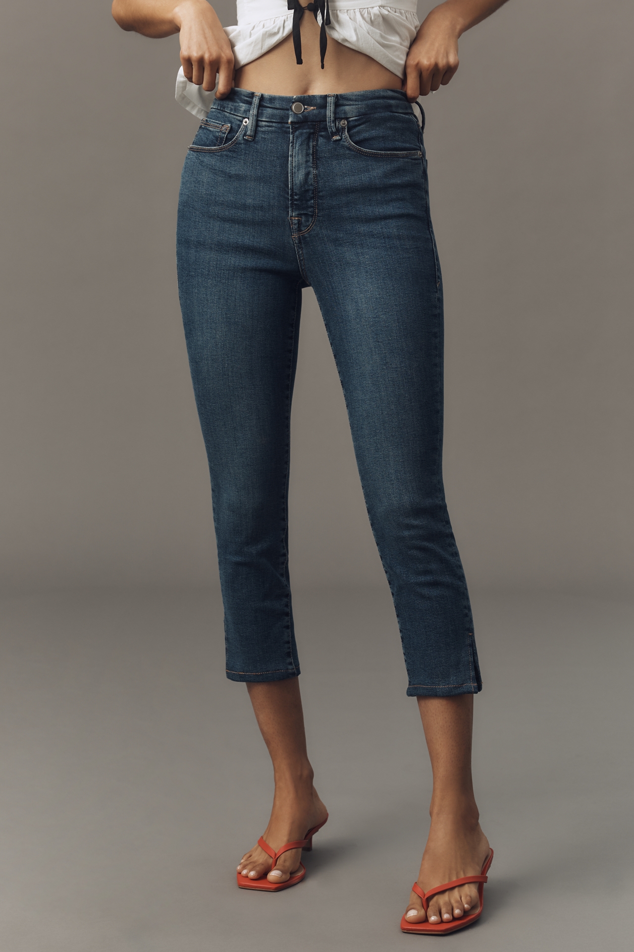 Good American Capri High-Rise Slim Jeans