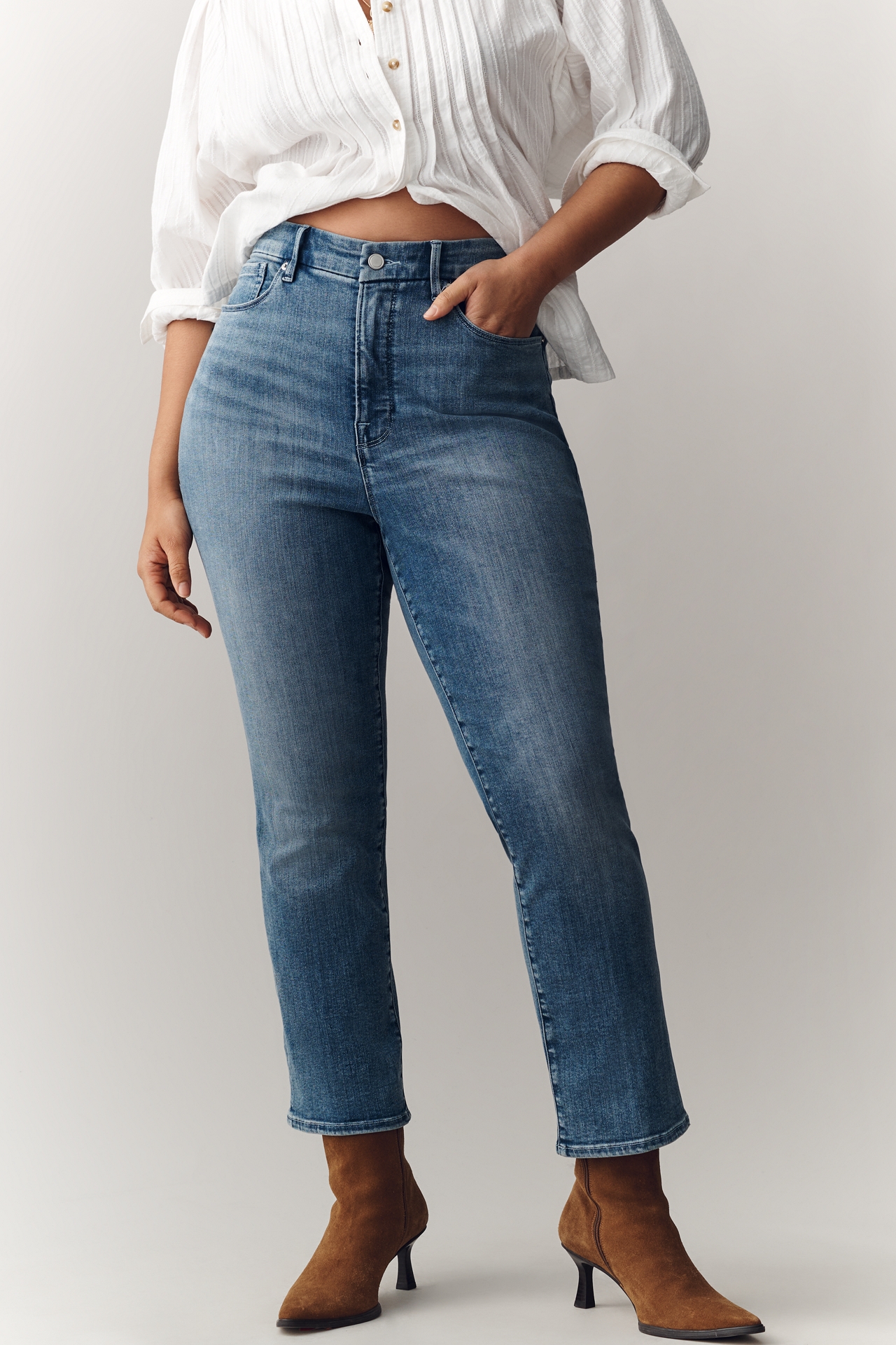 Good American Legs High-Rise Straight Jeans