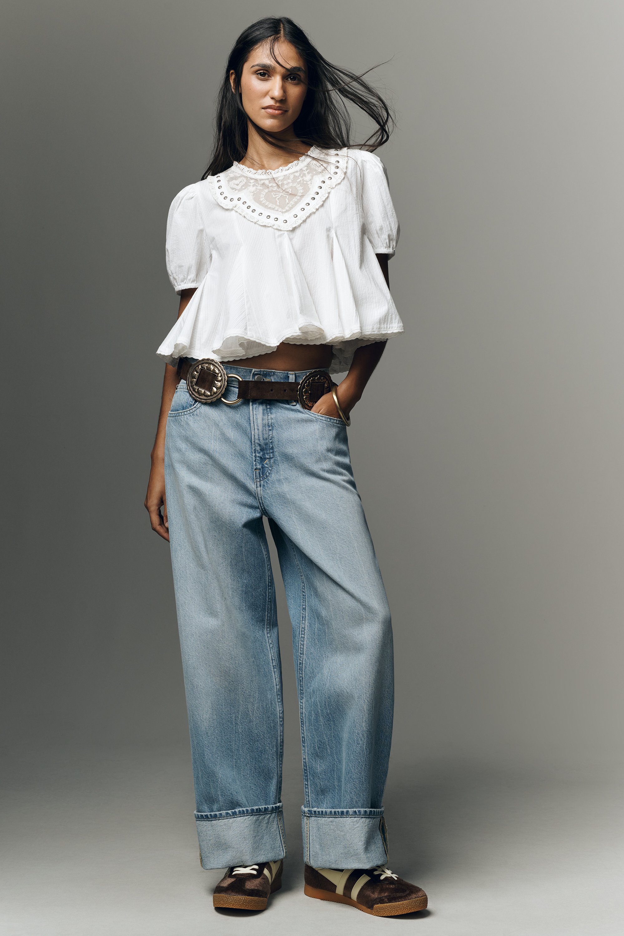 Good Standard Baggy Cuffed Jeans - Image 1