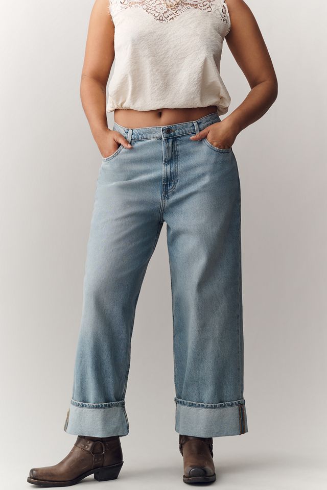 Good American Good Standard Baggy Cuffed Jeans #6