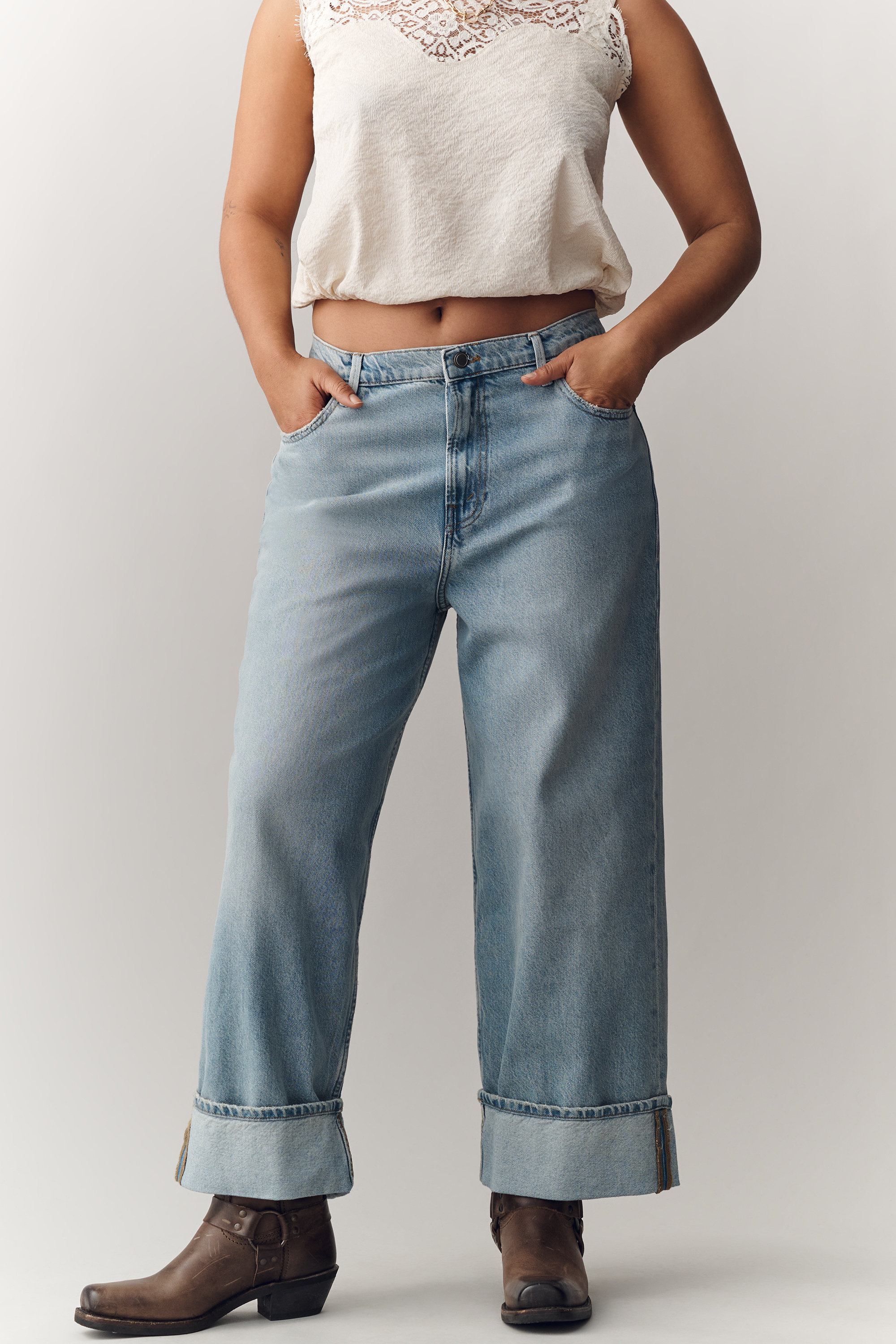 Good Standard Baggy Cuffed Jeans — Image 7