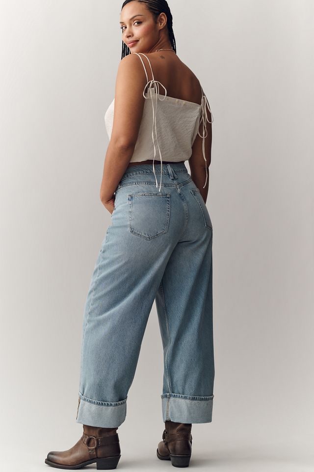 Good American Good Standard Baggy Cuffed Jeans #7