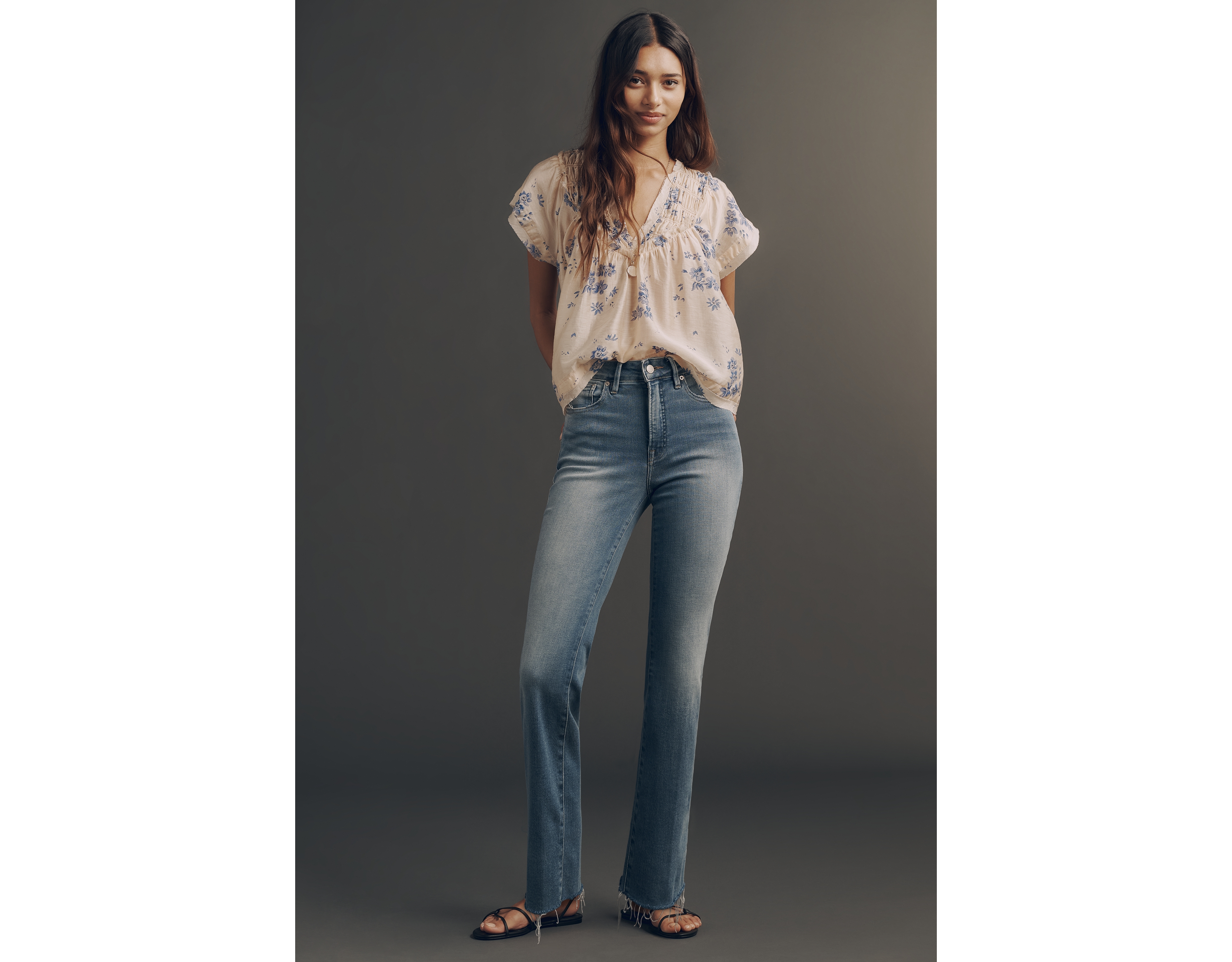 Good American Soft-Tech Good Legs High-Rise Straight-Leg Jeans