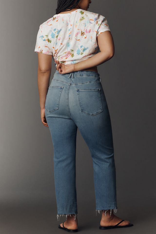 Good American Soft-Tech Good Legs High-Rise Straight-Leg Jeans #8