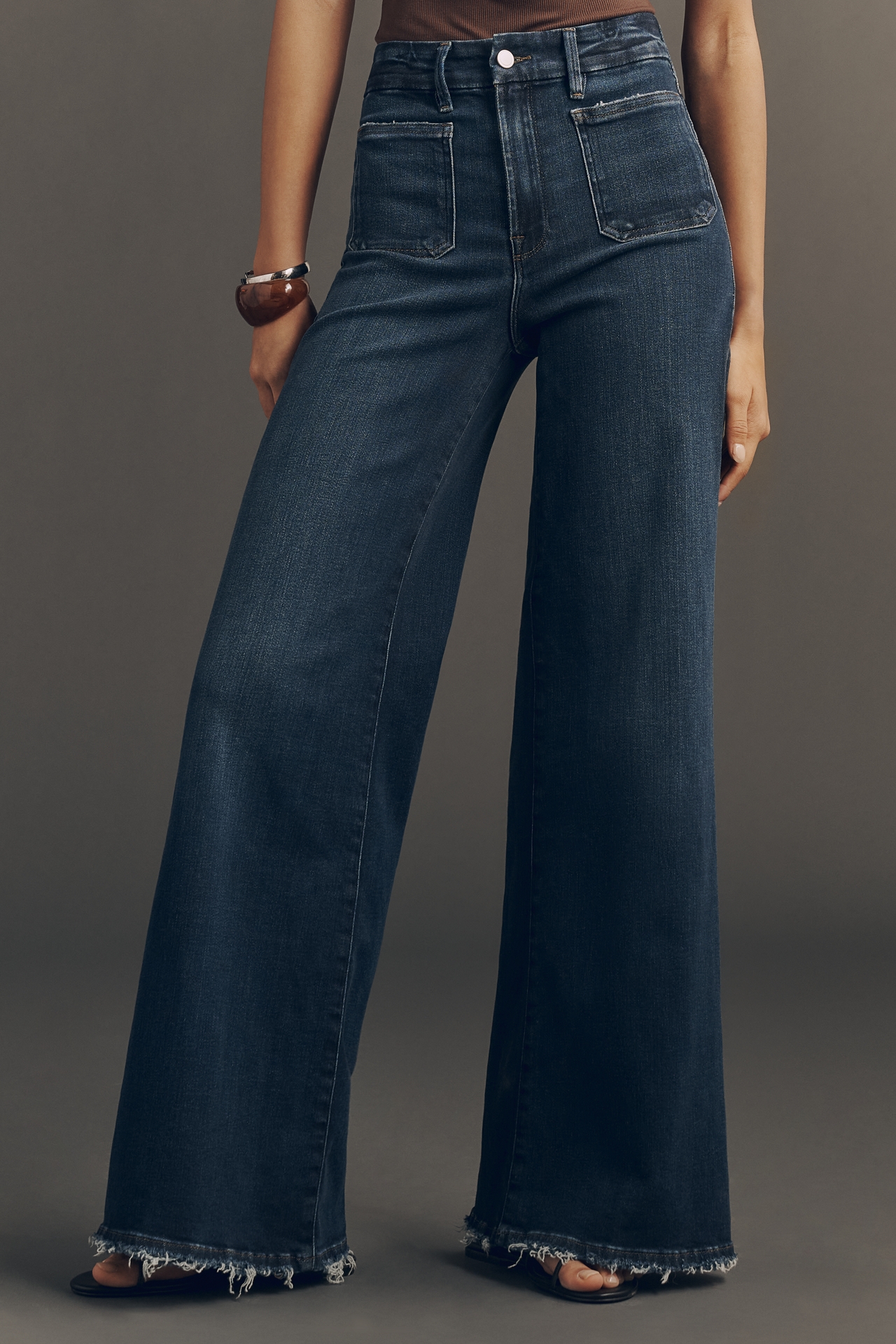 Good American Soft-Tech Waist High-Rise Palazzo Jeans