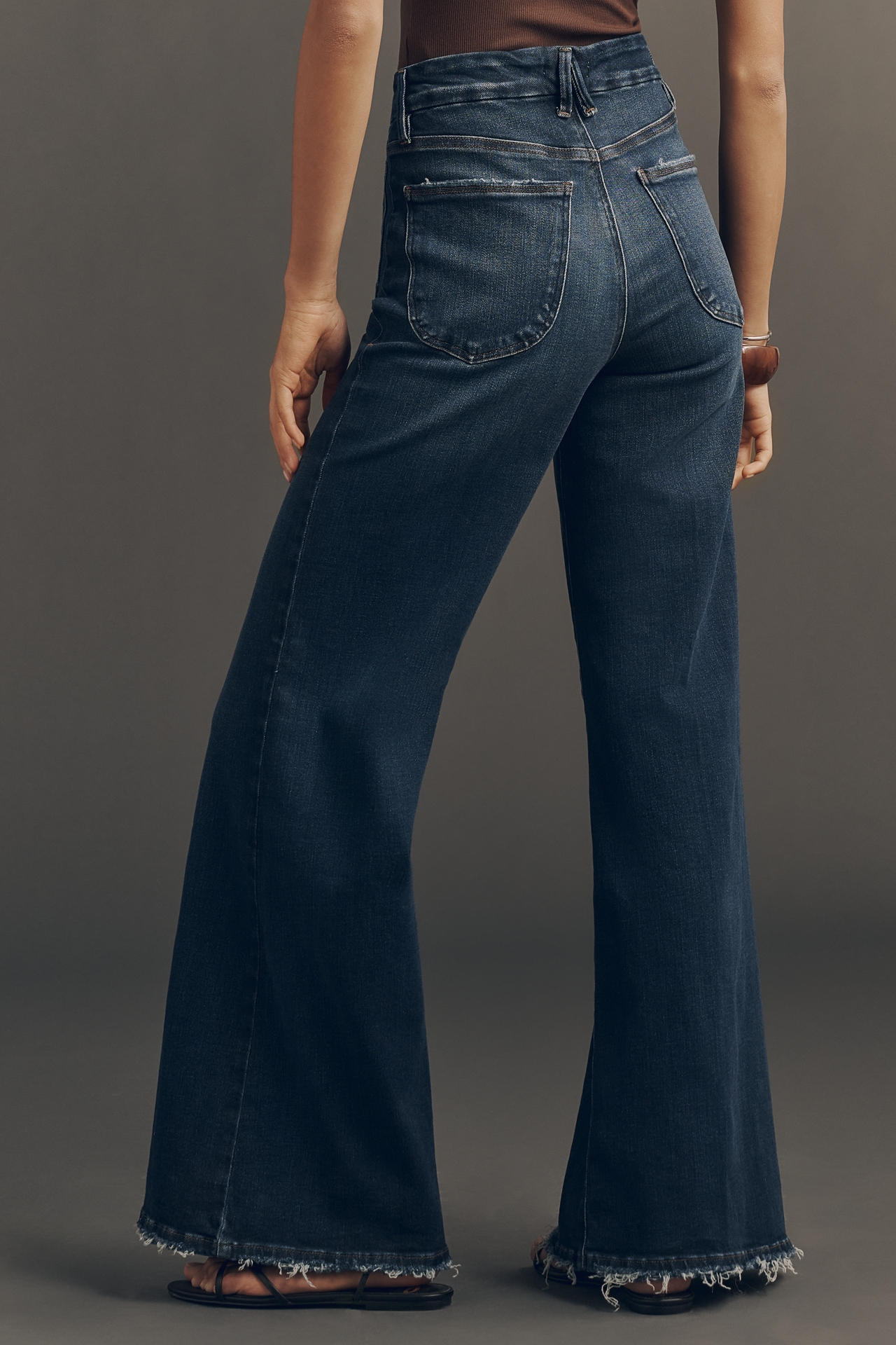 Good American Soft-Tech Waist High-Rise Palazzo Jeans