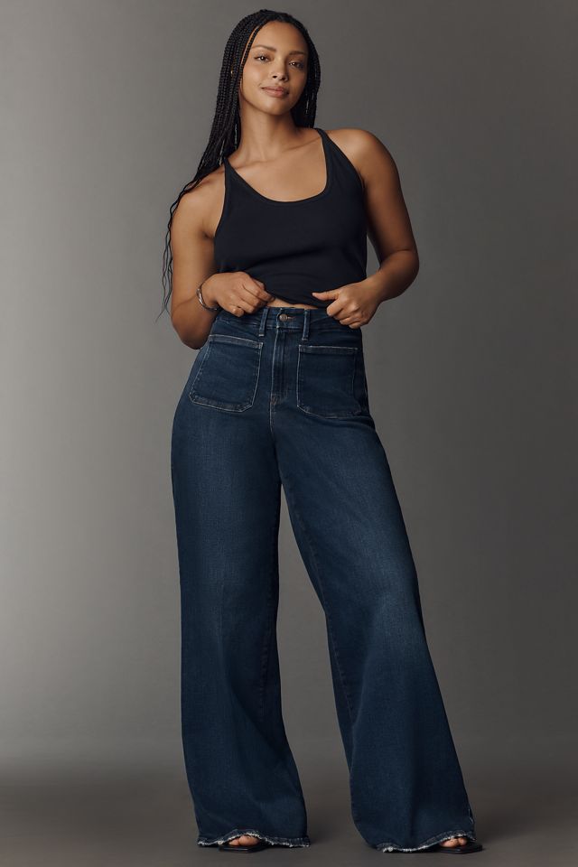 Good American Soft-Tech Good Waist High-Rise Palazzo Jeans #5