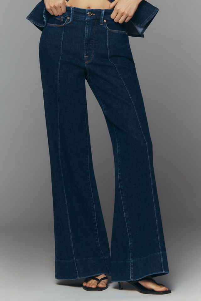 Good American Good Waist Palazzo High-Rise Wide-Leg Jeans #1
