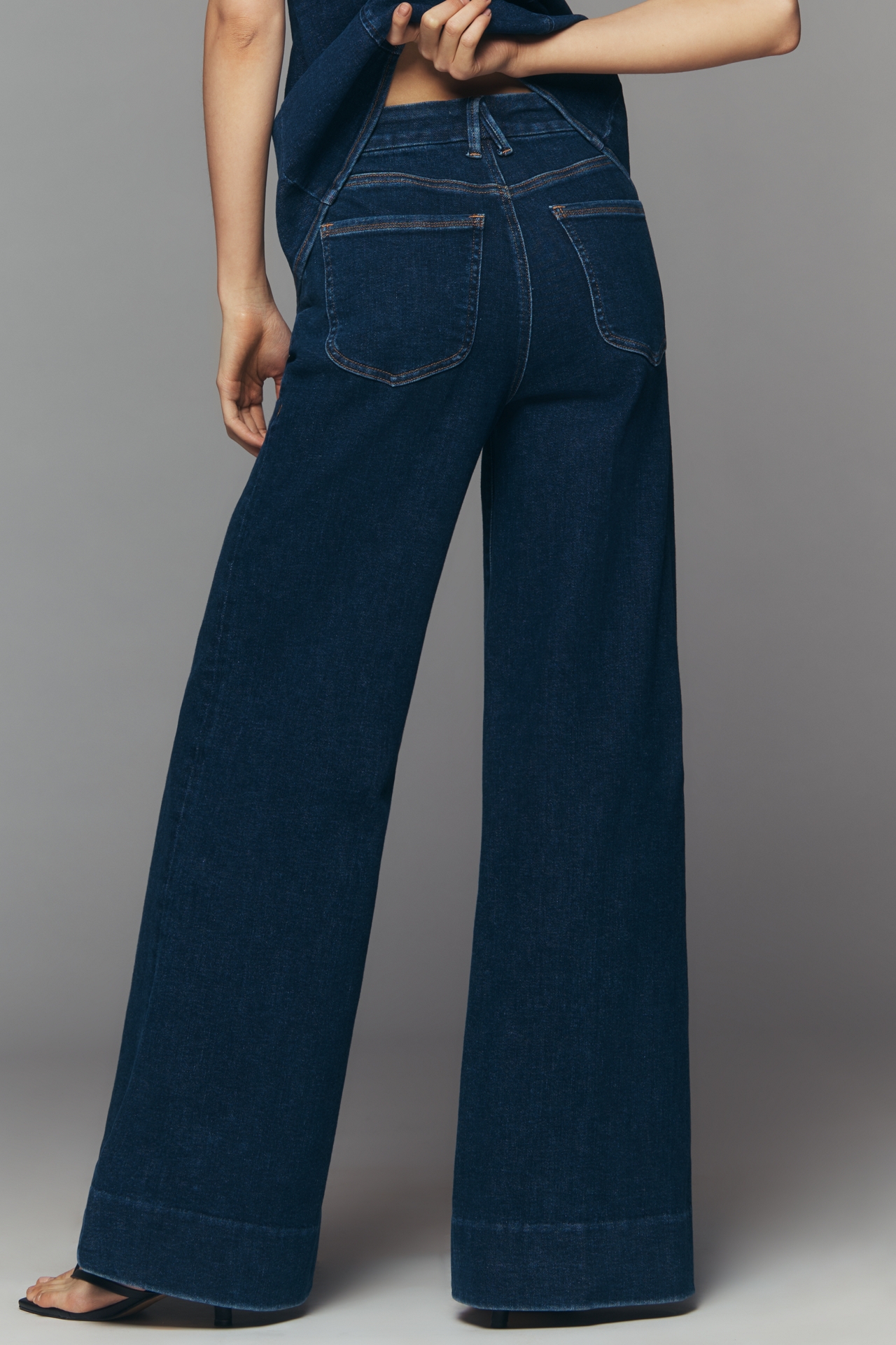 Good American Waist Palazzo High-Rise Wide-Leg Jeans
