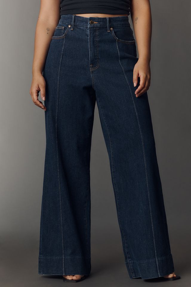 Good American Good Waist Palazzo High-Rise Wide-Leg Jeans #5