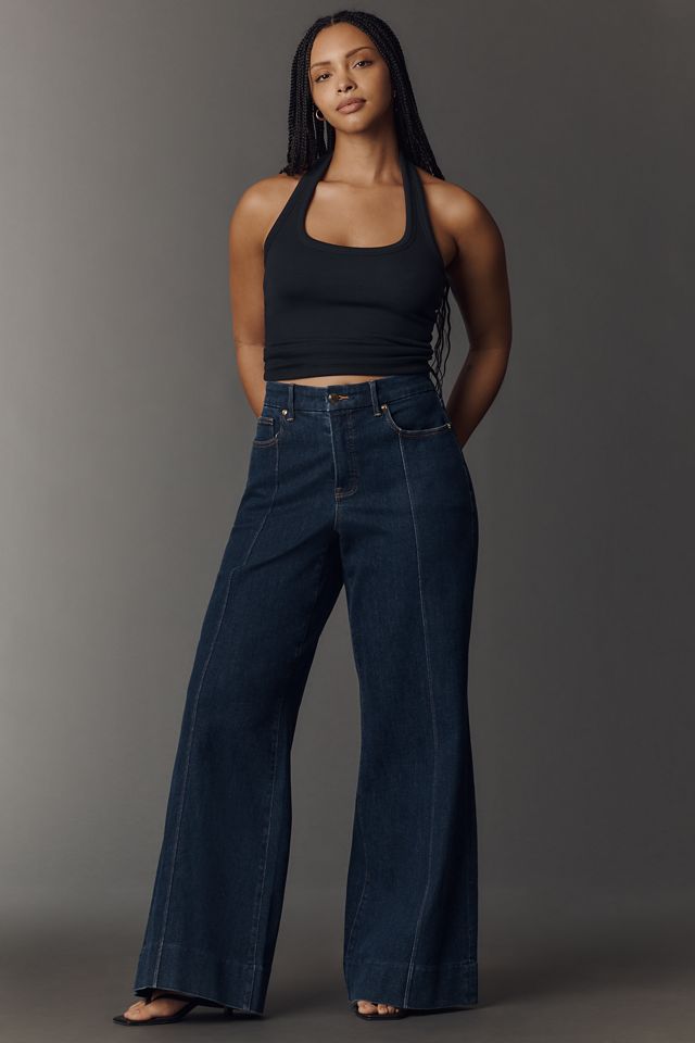 Good American Good Waist Palazzo High-Rise Wide-Leg Jeans #4