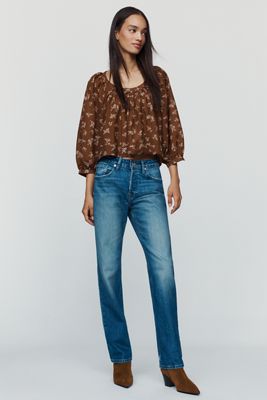 Good American Mid-Rise Straight-Leg Jeans