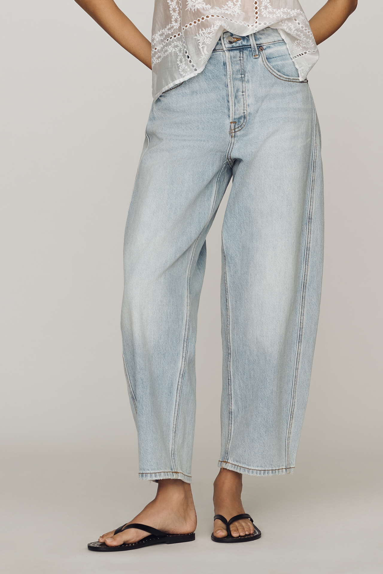 Good American Vintage High-Rise Barrel Ankle Jeans