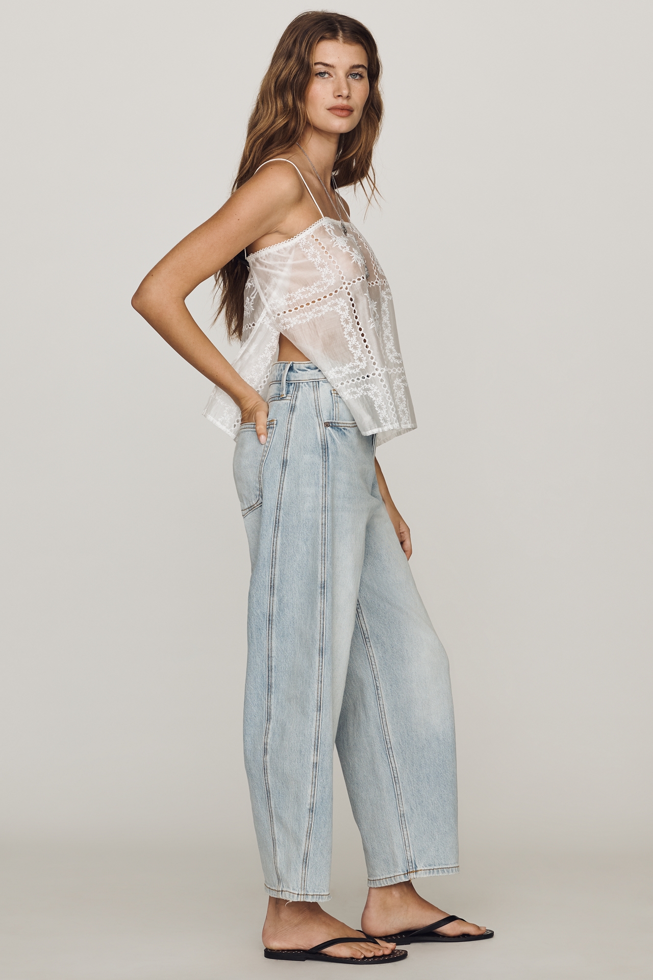 Good American Vintage High-Rise Barrel Ankle Jeans