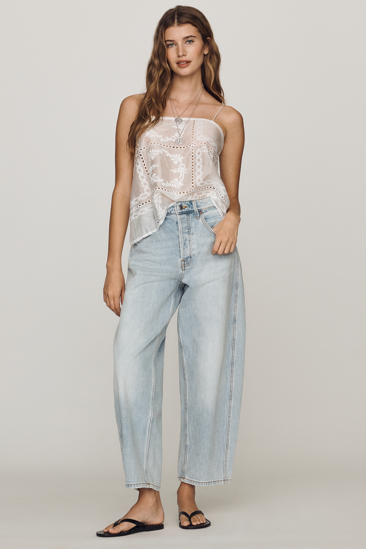 Good American Vintage High-Rise Barrel Ankle Jeans