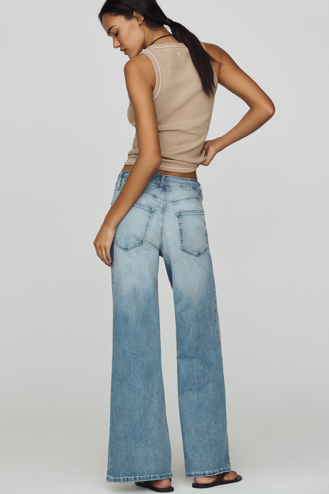 Good American Waist Palazzo High-Rise Ankle Jeans