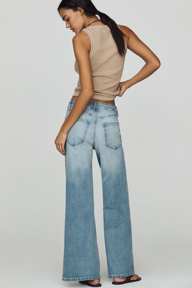 Good American Good Waist High-Rise Palazzo Wide-Leg Jeans #3
