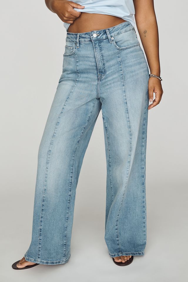 Good American Good Waist High-Rise Palazzo Wide-Leg Jeans #7